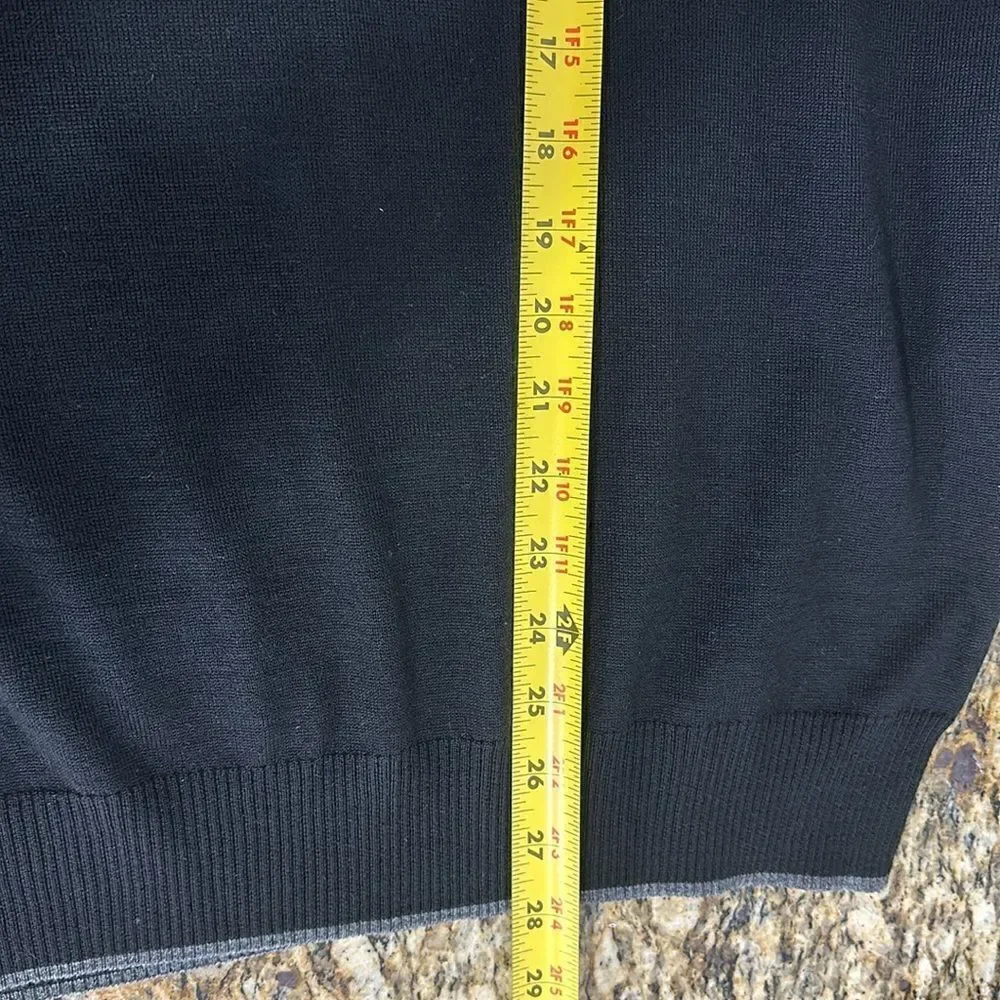 Gianni Marcelo Fine Merino Wool Blend 1/4 Zip Double Mock Neck Size XL